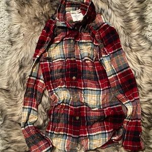 American Eagle ◦ super soft maroon and navy flannel size XXS